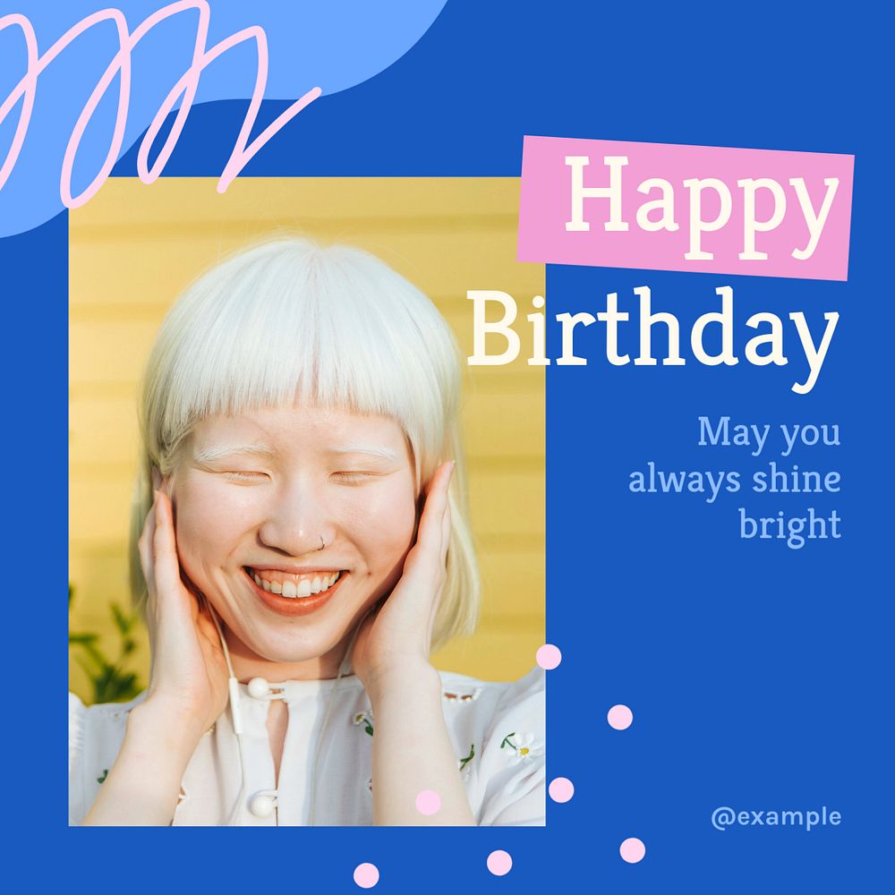 Happy birthday  Instagram post template, editable text