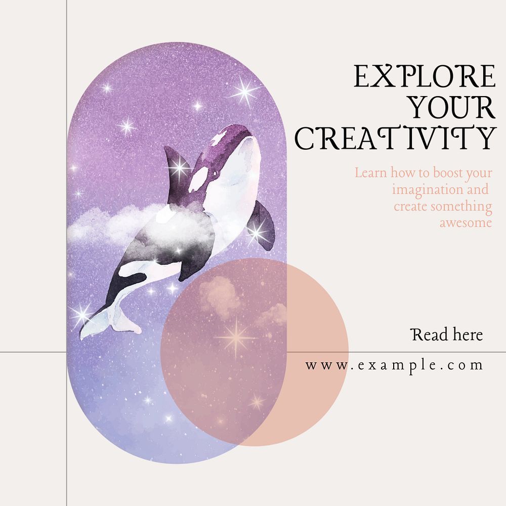 Explore creativity Facebook post template, editable design Instagram post template, editable text