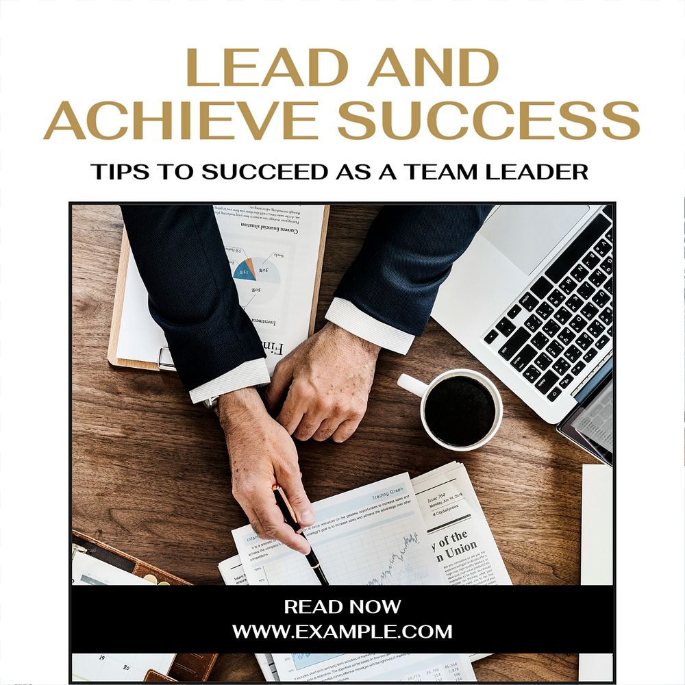 Team leader tips  Instagram post template, editable text