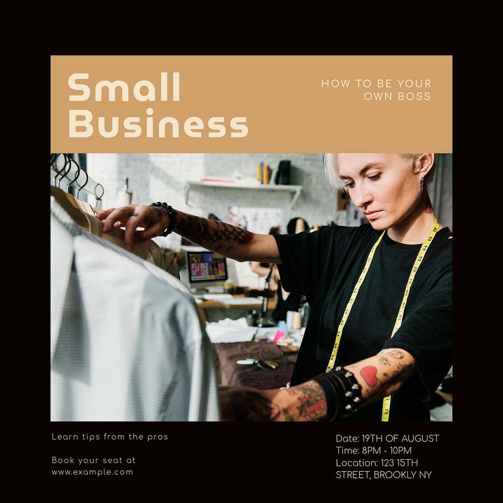 Small business  Instagram post template, editable text