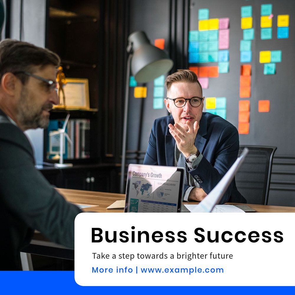 Business success  Instagram post template, editable text