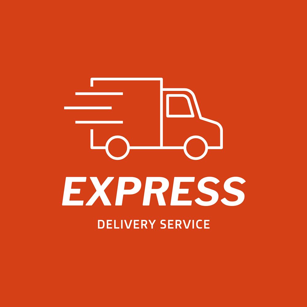 Delivery service editable logo, line art design