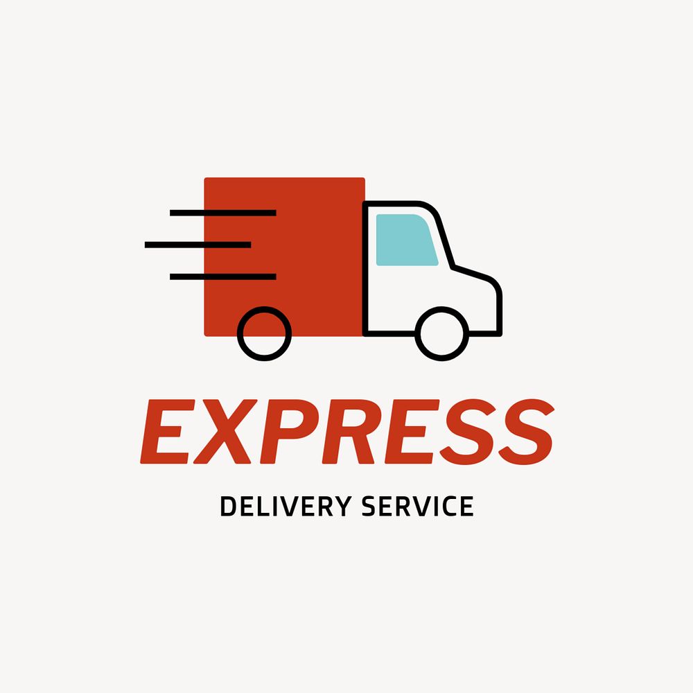 Delivery service editable logo, line art design