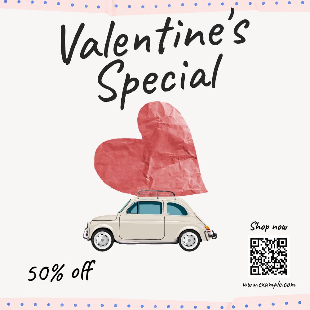 Valentine's special  Instagram post template, editable text