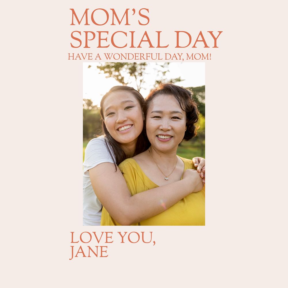 Mom's special day  Instagram post template, editable text