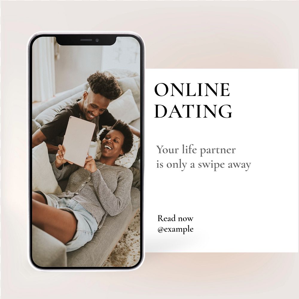 Online dating  Instagram post template, editable text