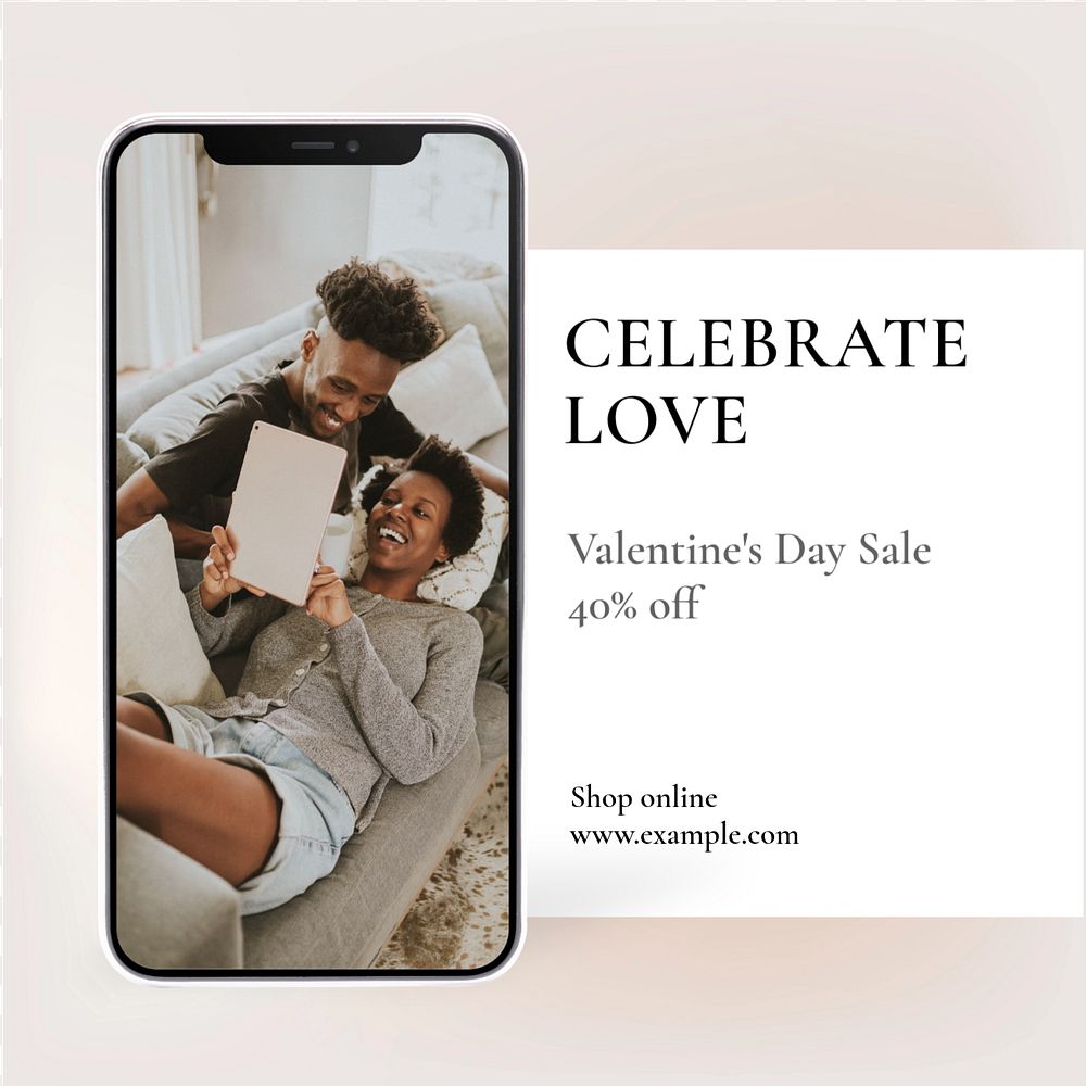 Celebrate love sale Instagram post template, editable text