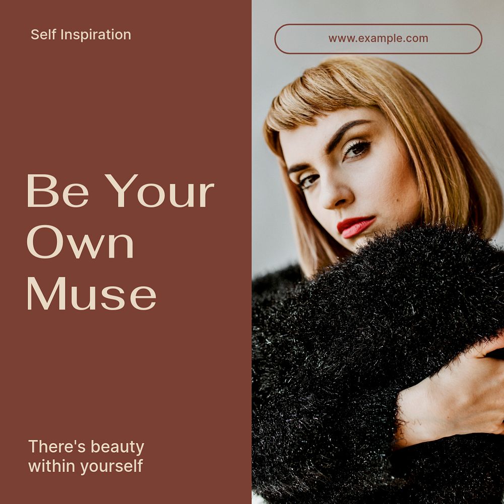 Be your own muse  Instagram post template, editable text