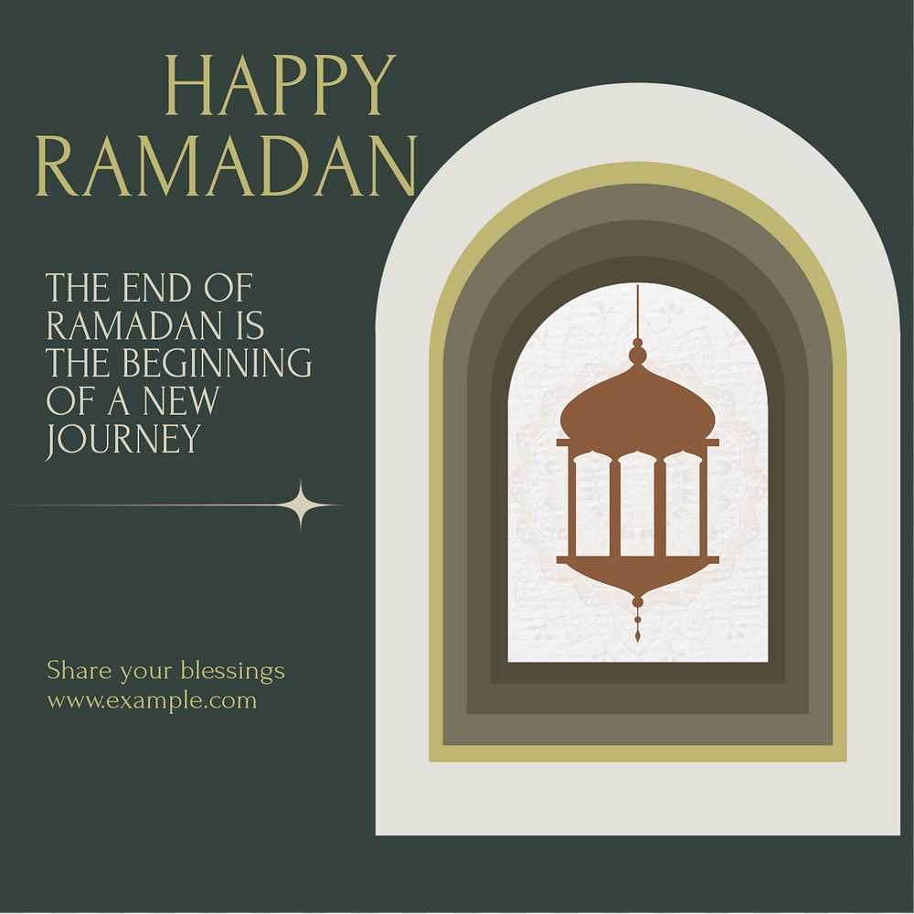 Happy Ramadan  Instagram post template, editable text