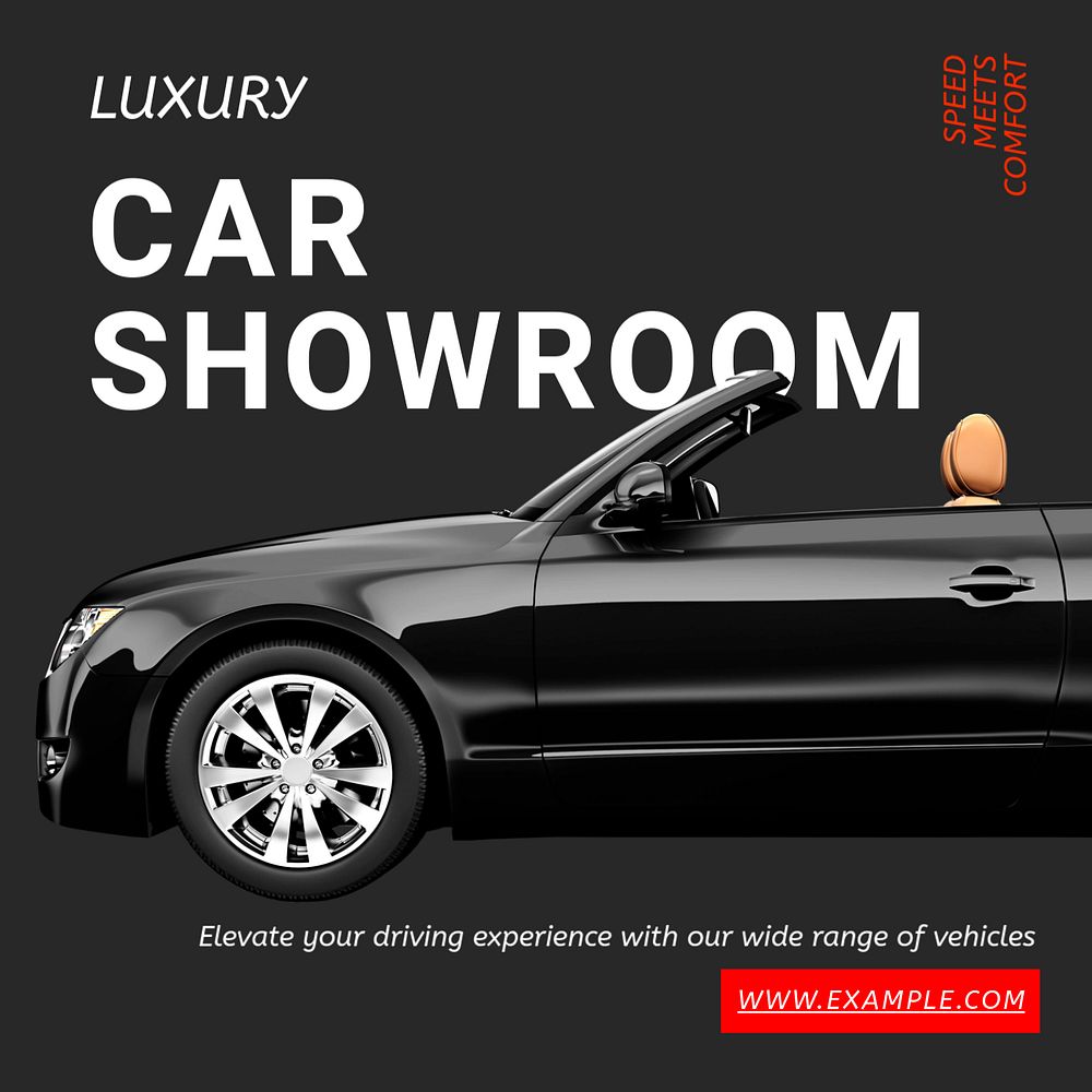 Car showroom Instagram post template, editable text