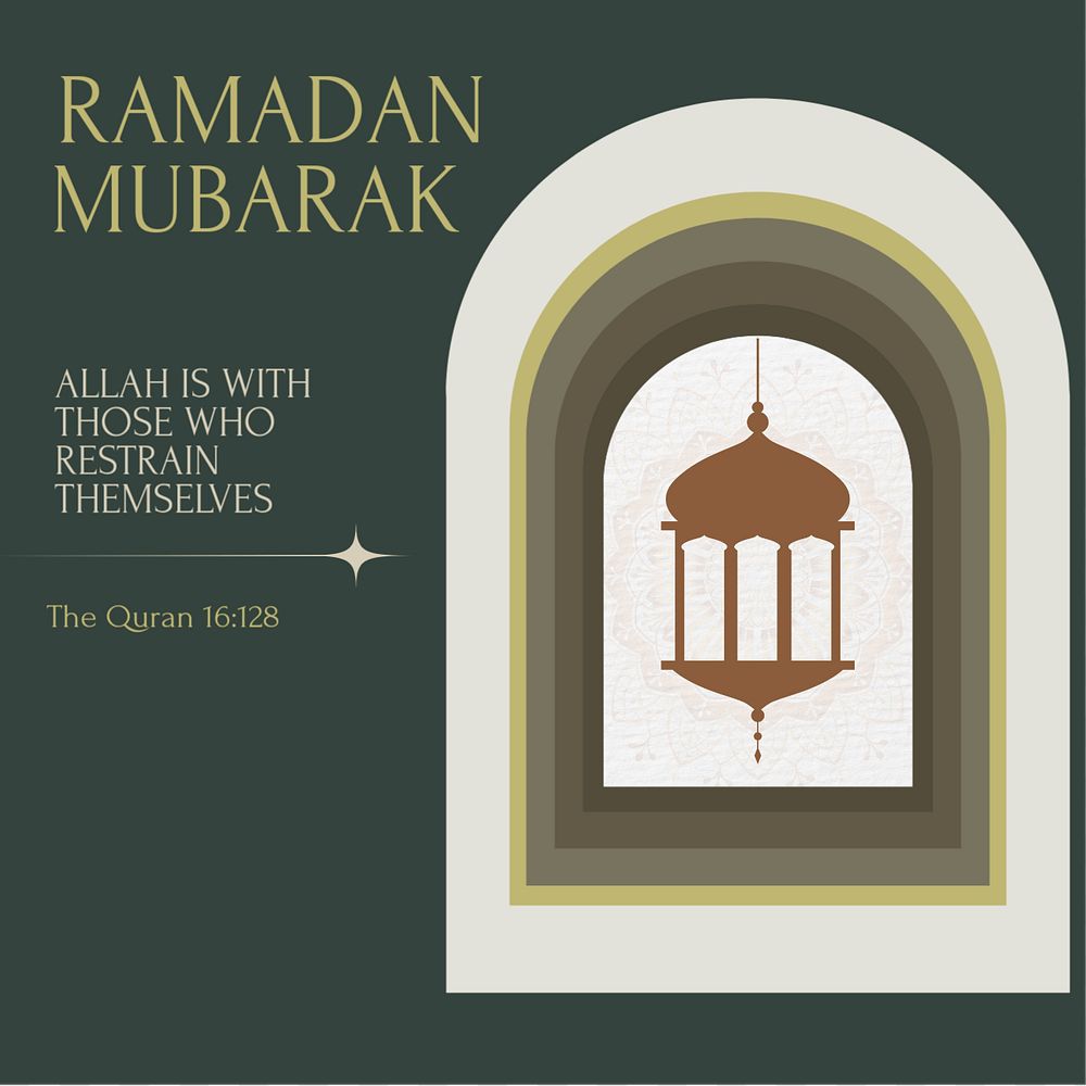 Ramadan Mubarak  Instagram post template, editable text