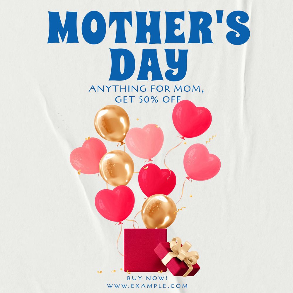 Mother's day sale   Instagram post template, editable text