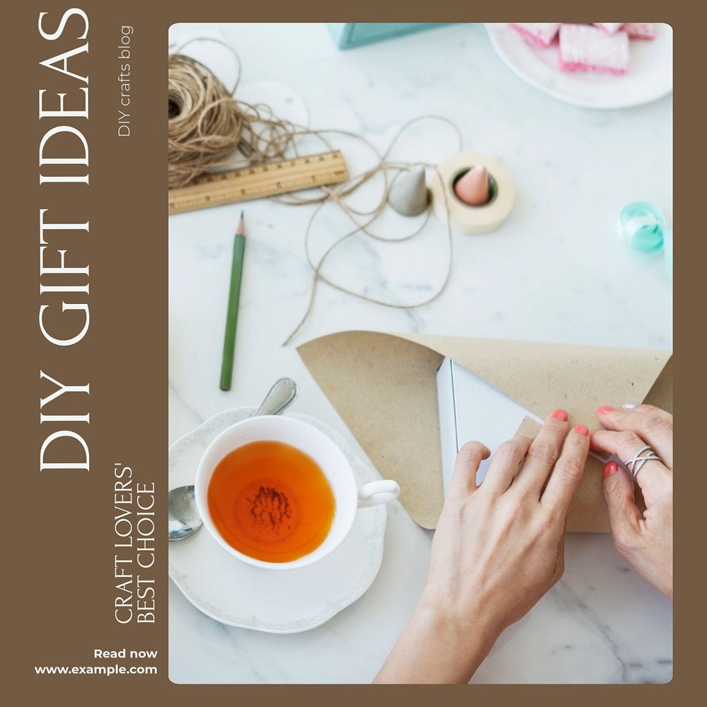 DIY Gift Ideas  Instagram post template, editable text