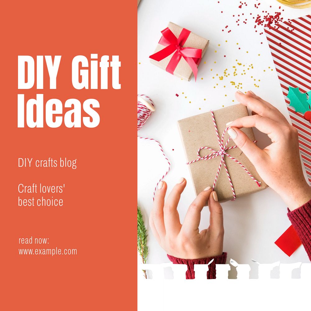 DIY Gift Ideas  Instagram post template, editable text