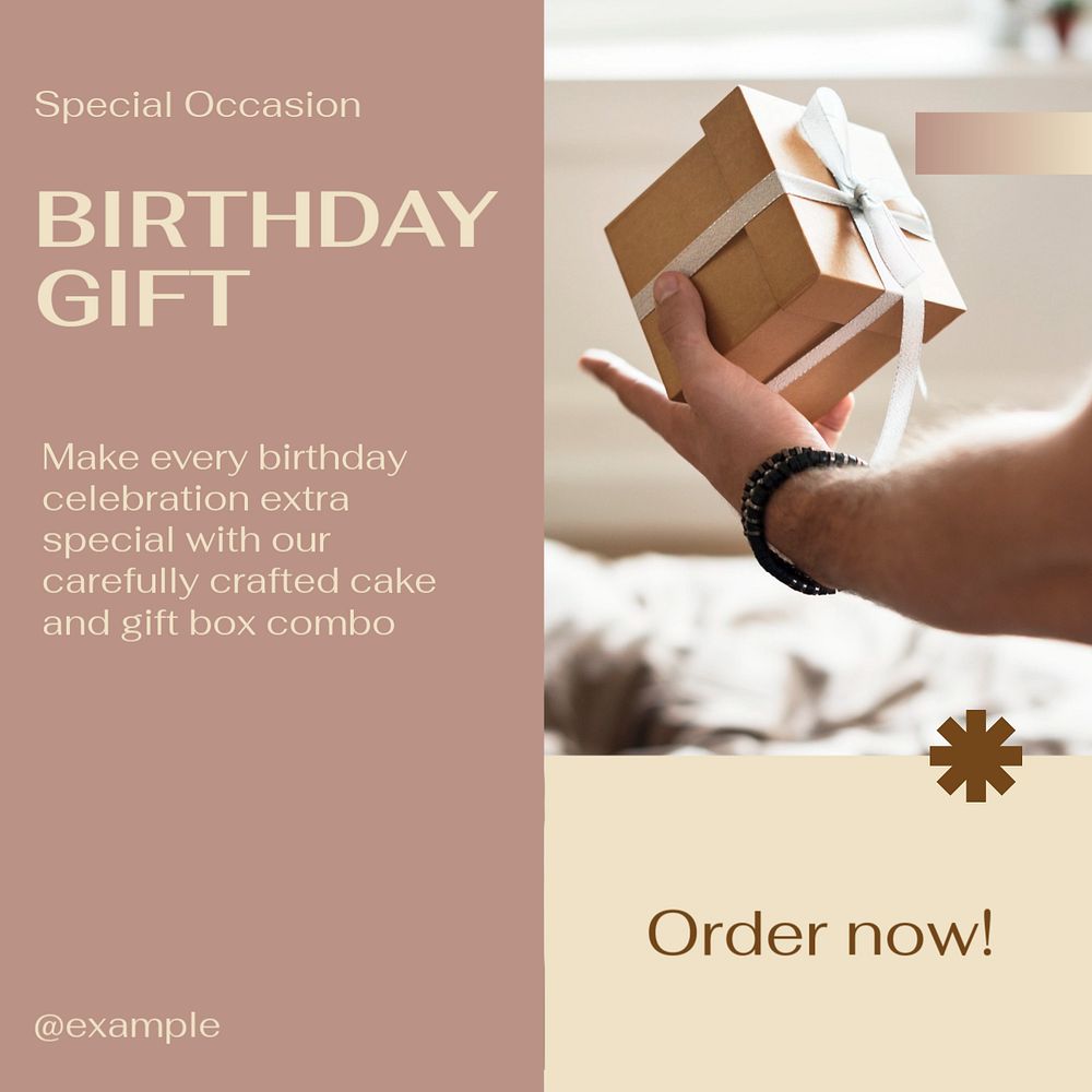 Birthday Instagram post template, editable text