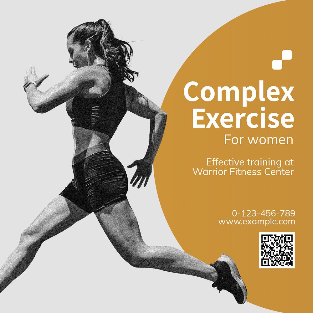 Complex exercise Instagram post template, editable text