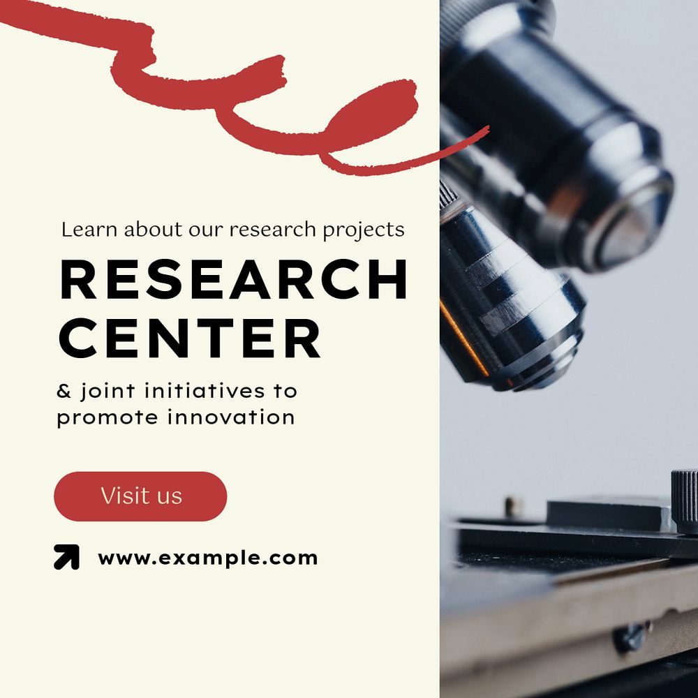 Research center Instagram post template, editable text