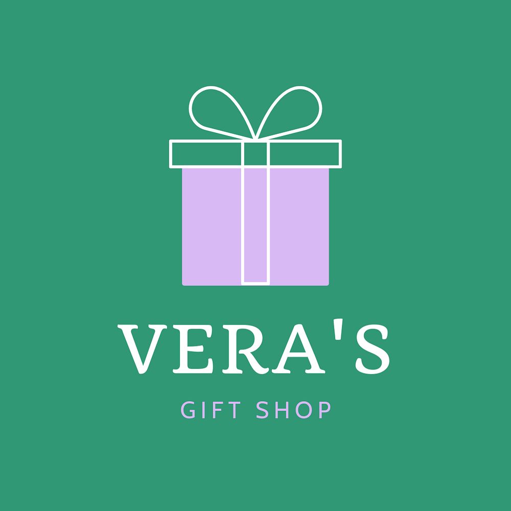 Gift shop editable logo, line art design