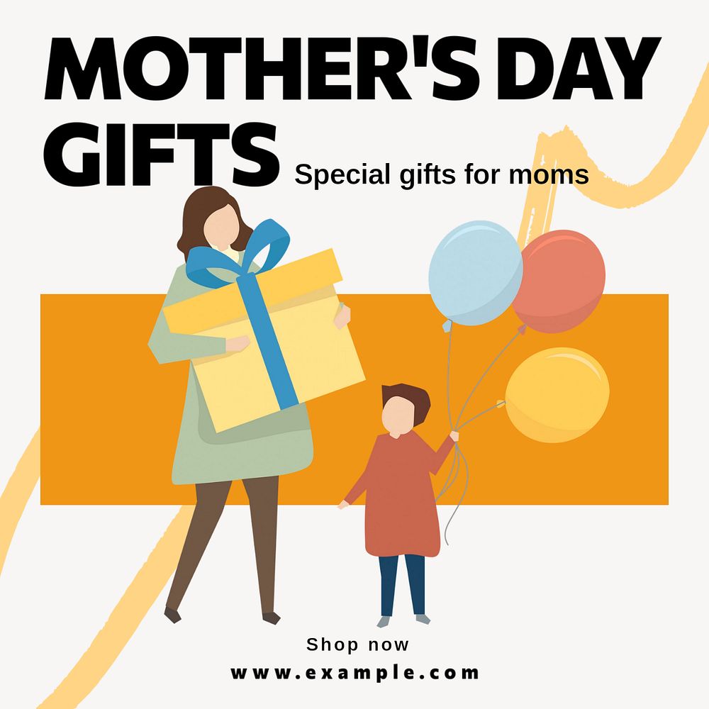 Mother's day gifts Instagram post template, editable text