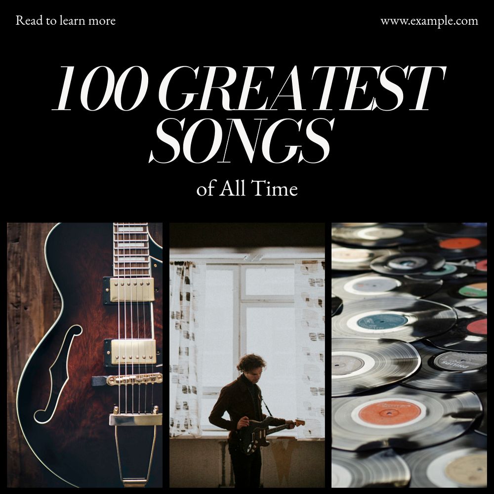 Greatest songs  Instagram post template, editable text