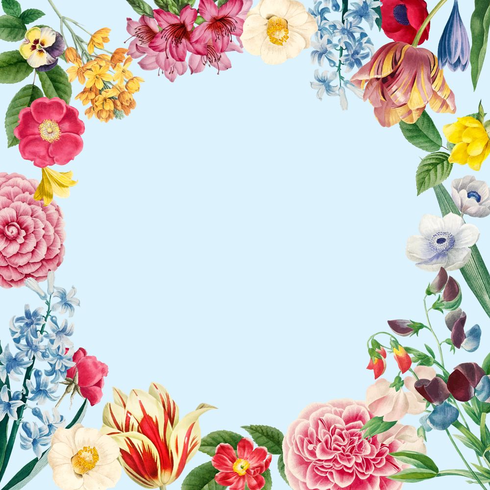 Editable floral round frame, botanical illustration design