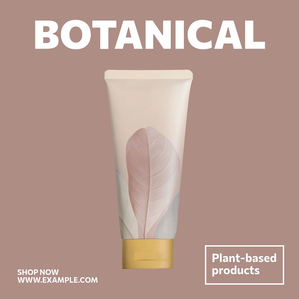 Botanical products Instagram post template, editable text