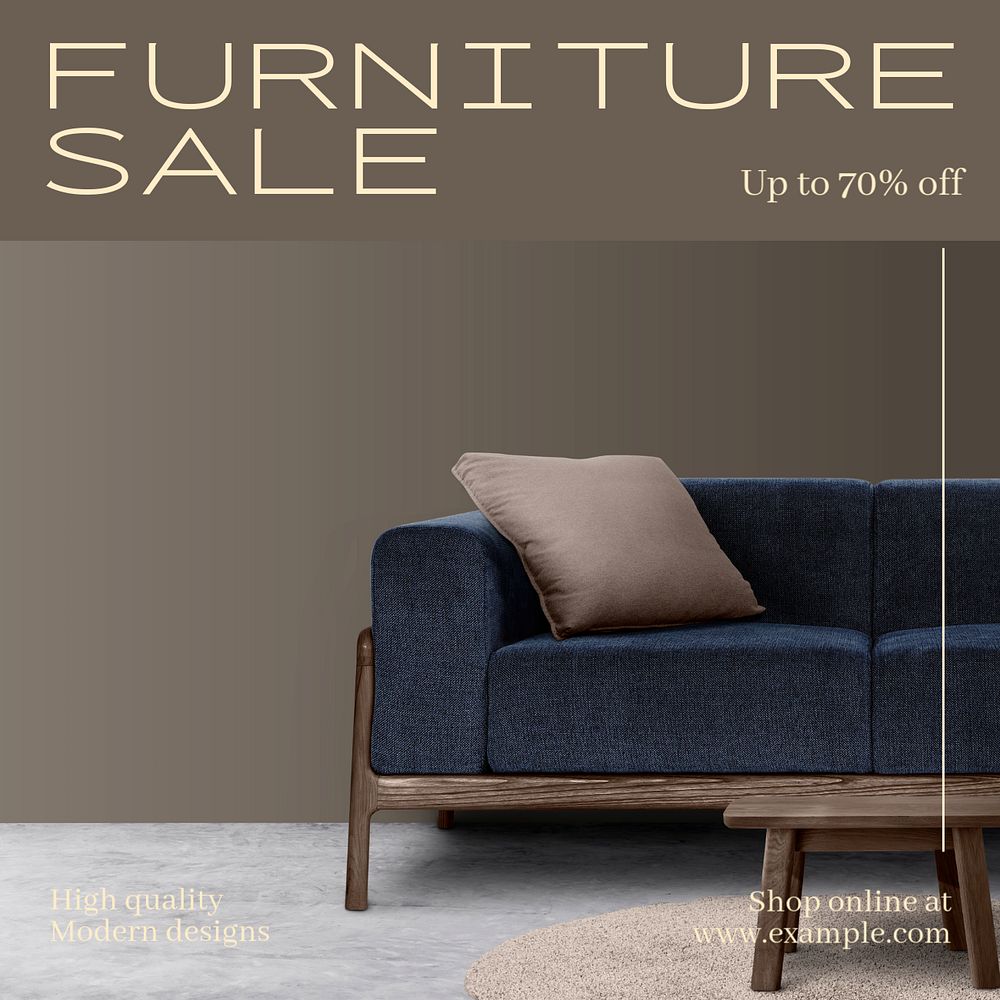 Furniture sale Instagram post template, editable text