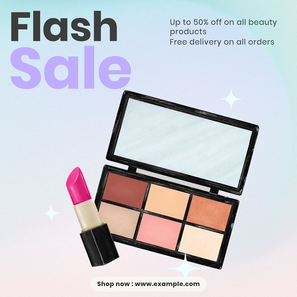 Flash sale  Instagram post template, editable text