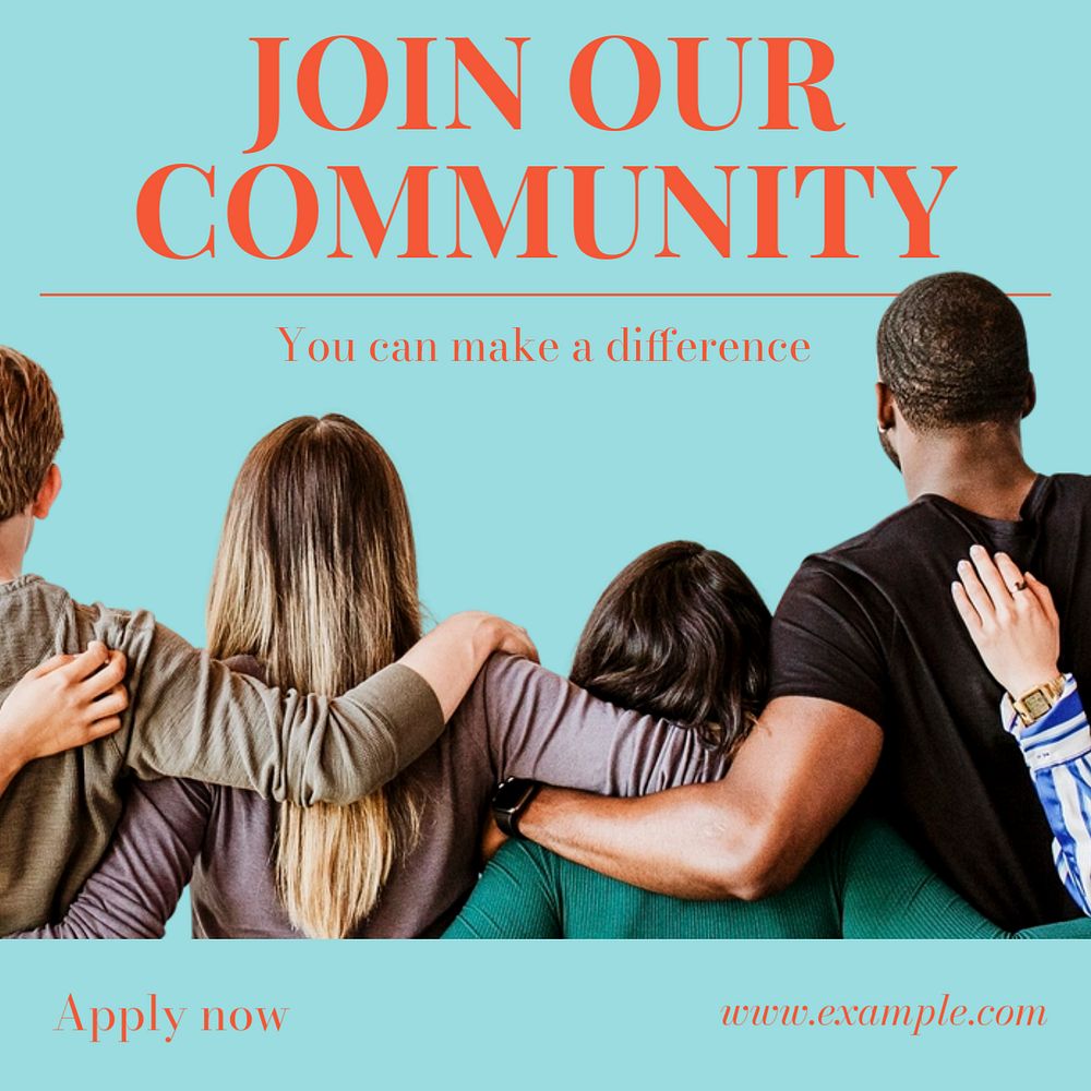 Join our community  Instagram post template, editable text