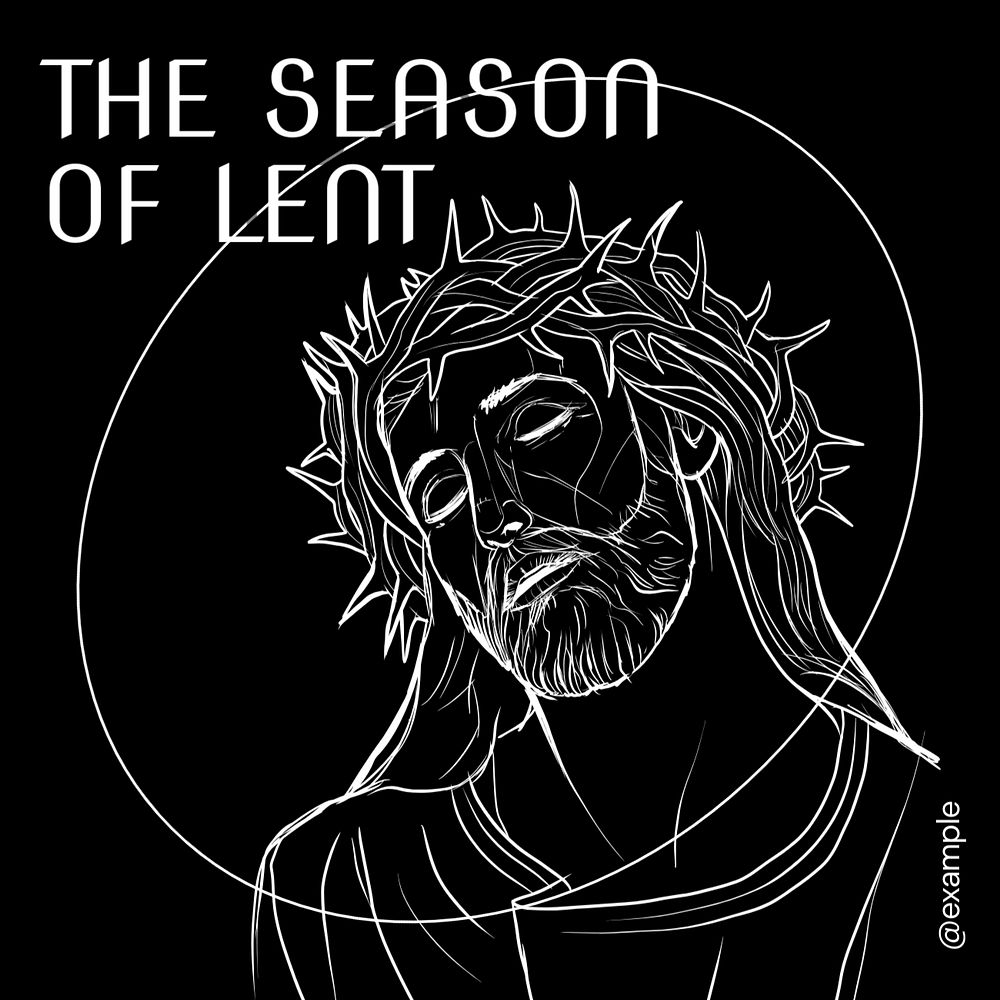 Lent season  Instagram post template, editable text