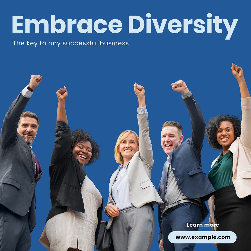 Embrace diversity Instagram post template, editable text