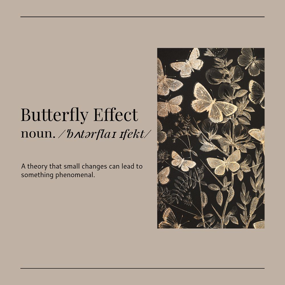 Butterfly effect  Instagram post template, editable text