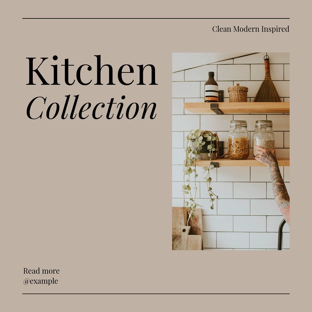 Kitchen  Instagram post template, editable text