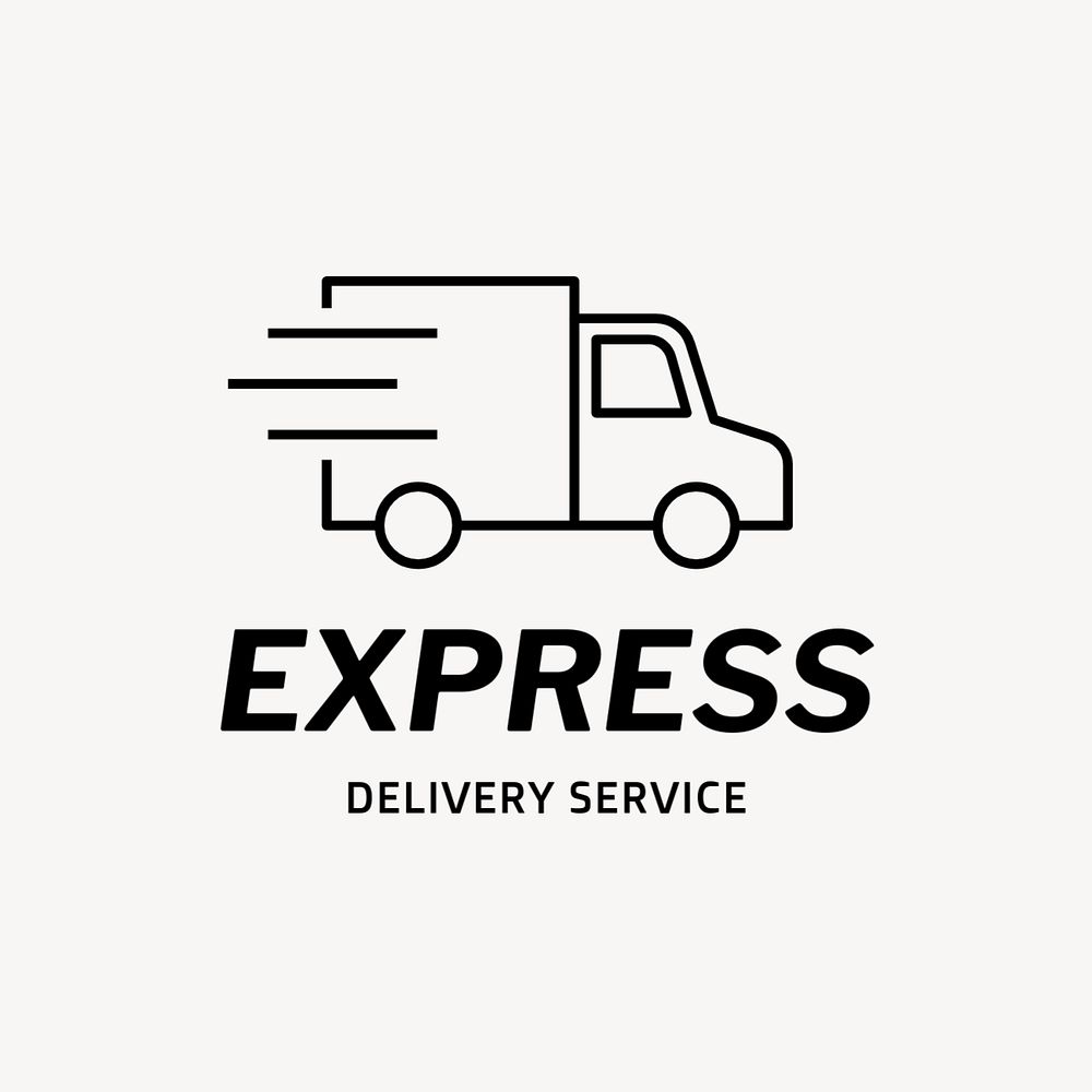 Delivery service editable logo, line art design