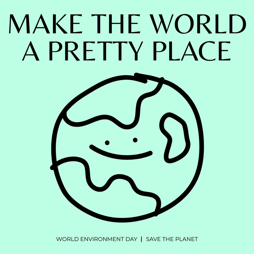 Earth day quote Instagram post template, editable text