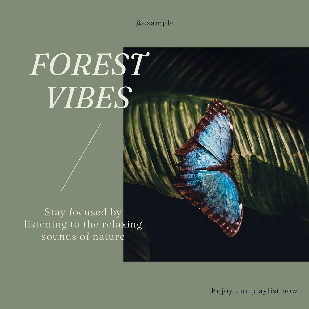 Forest vibes Instagram post template, editable text