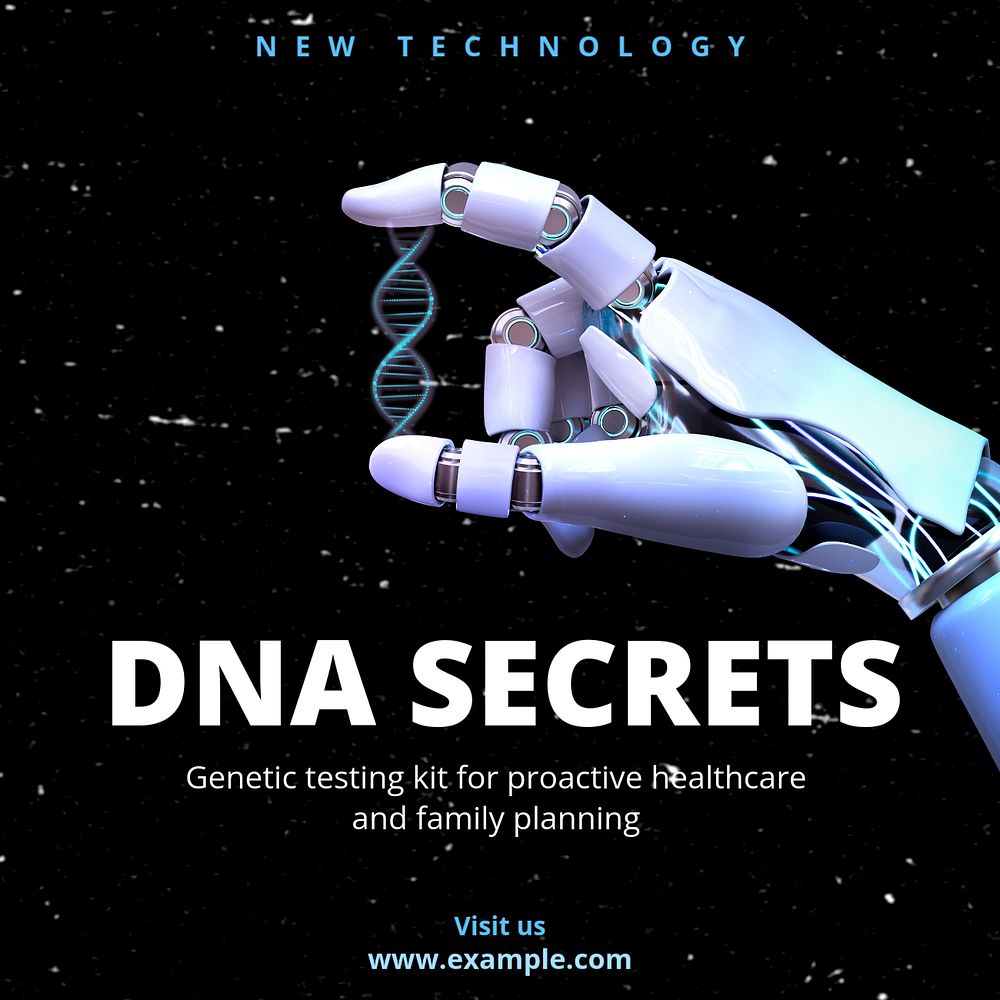 DNA secrets Instagram post template, editable text