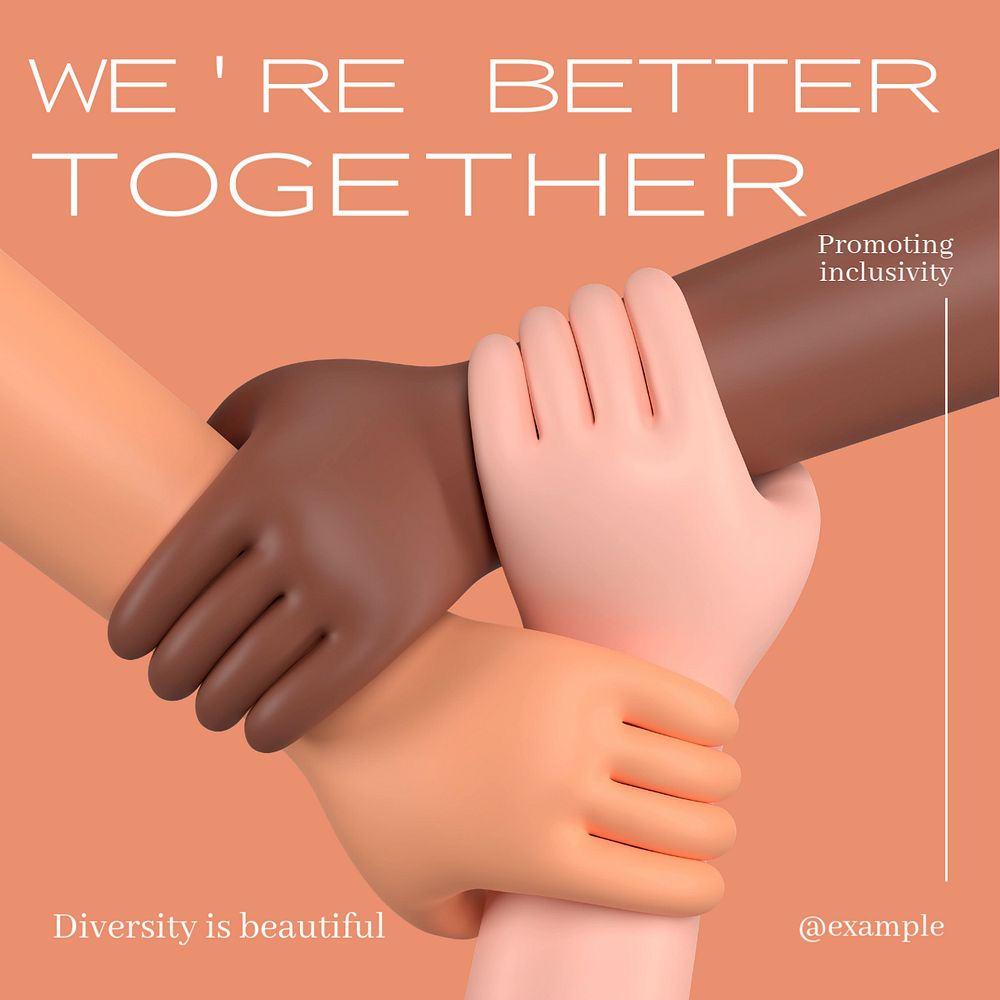 Diversity Instagram post template, editable text