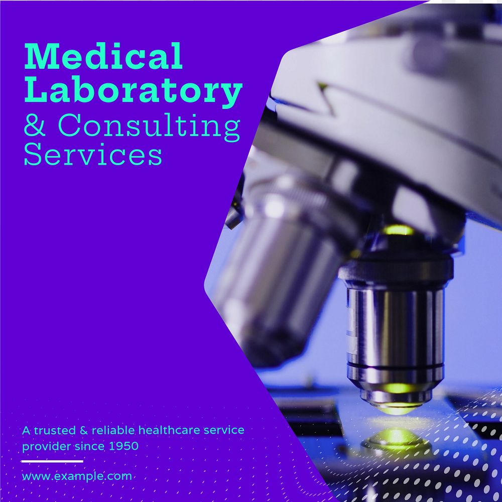 Medical lab Instagram post template, editable text