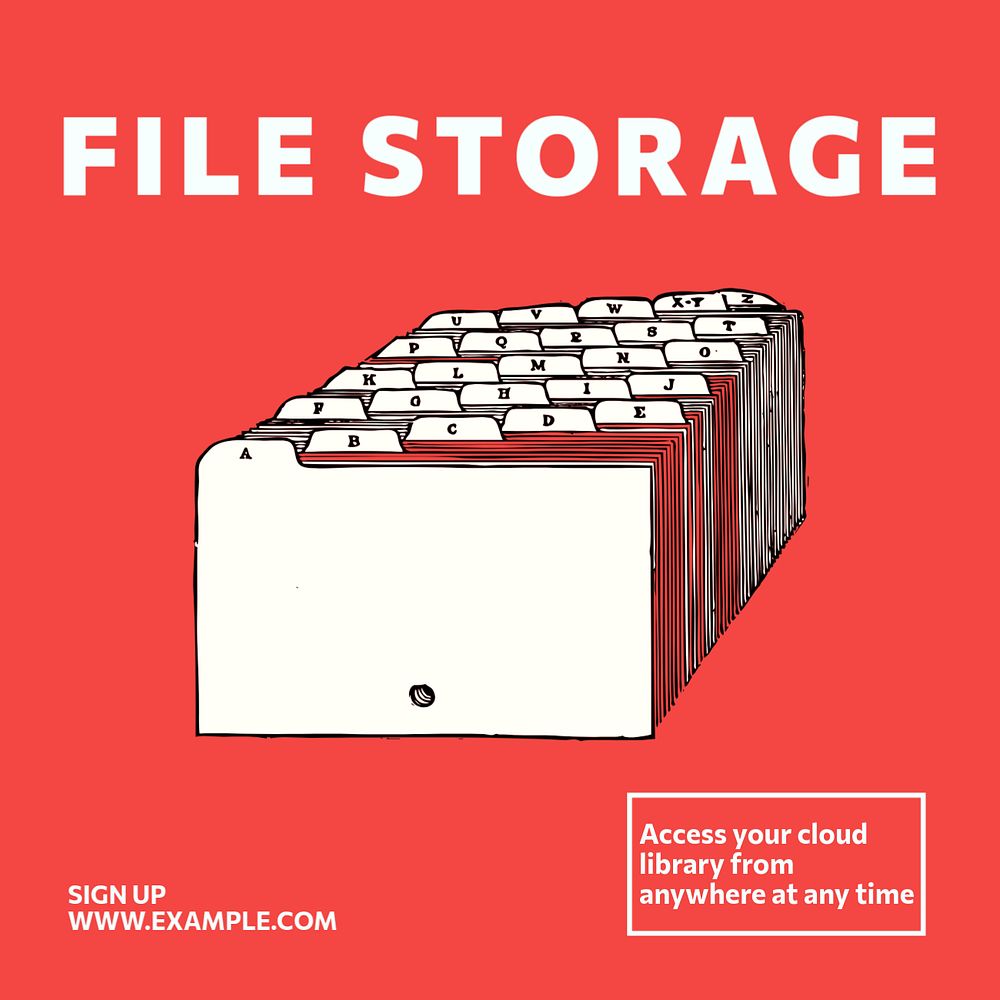 File storage   Instagram post template, editable text