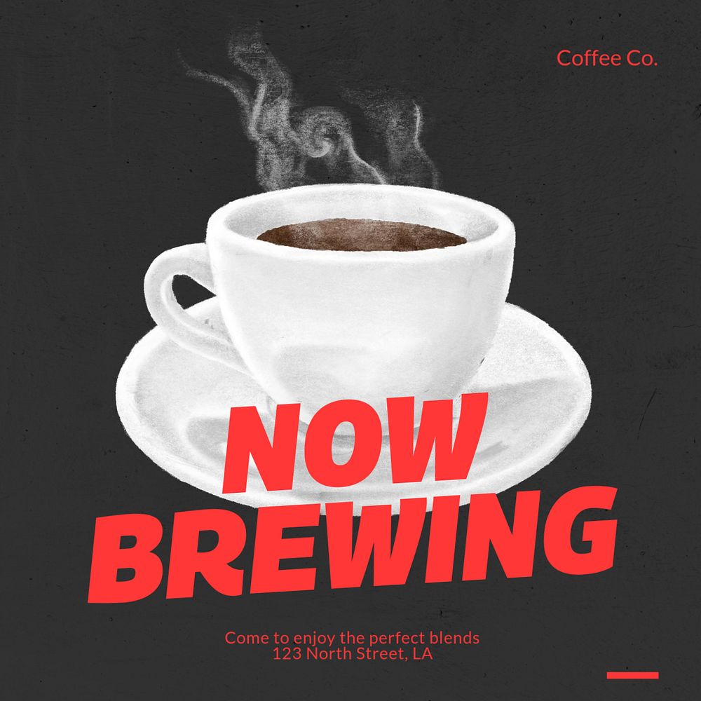 Coffee break   Instagram post template, editable text