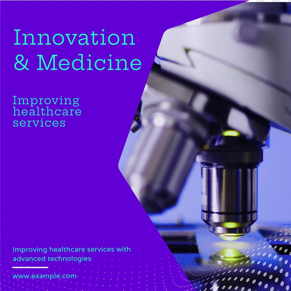 Innovation and medicine Instagram post template, editable text