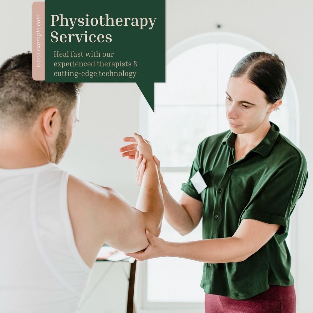 Physiotherapy services  Instagram post template, editable text