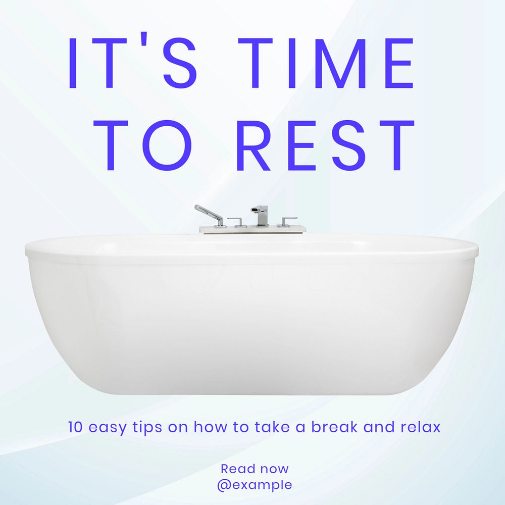 Rest & relax Instagram post template, editable text