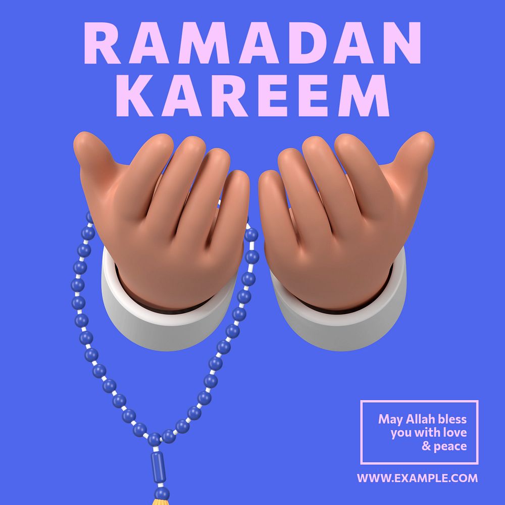 Ramadan Kareem Instagram post template, editable text