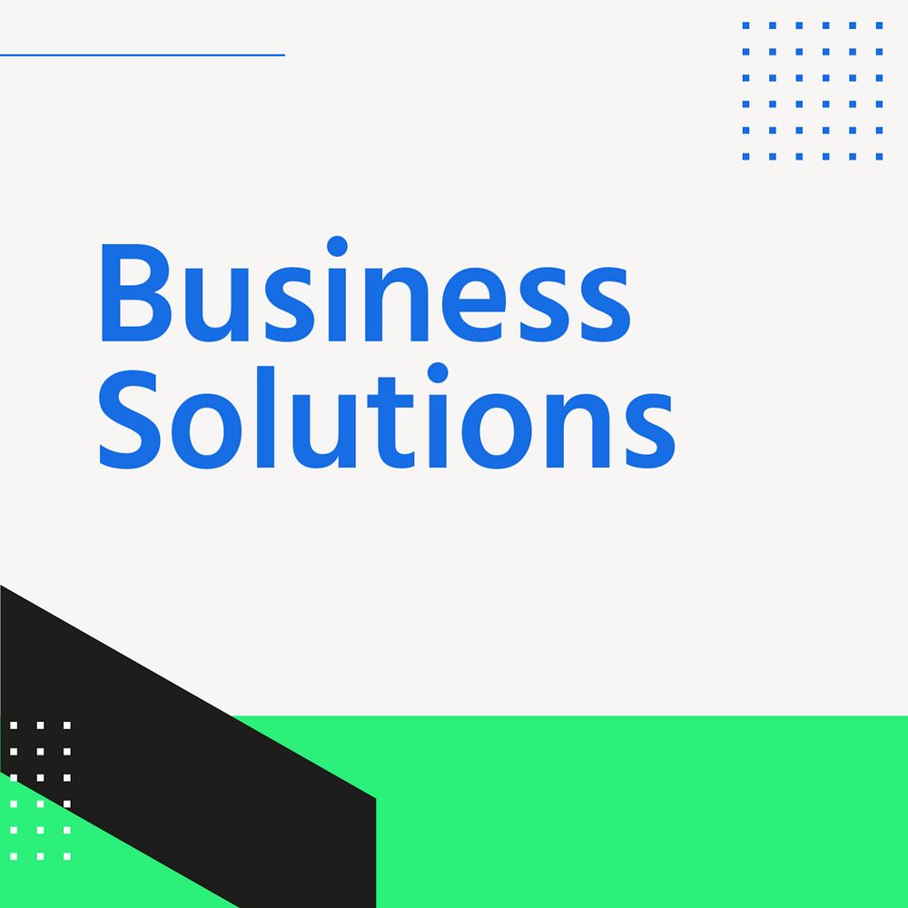 Business Solutions Instagram post template, editable text