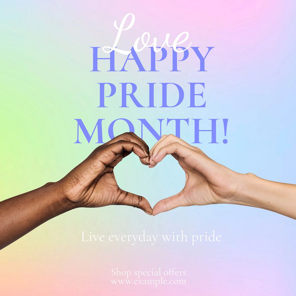 Happy Pride Month  Instagram post template, editable text