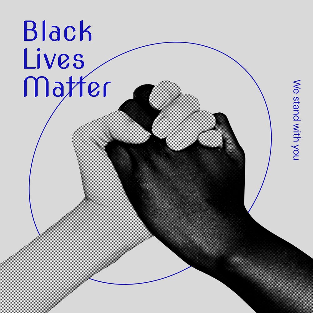 Black lives matter Instagram post template, editable text