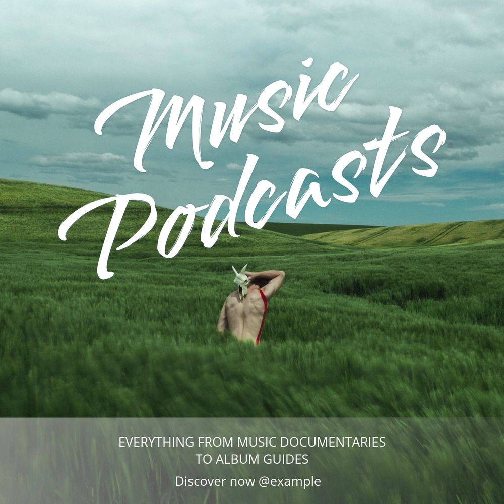 Music podcasts Instagram post template, editable text