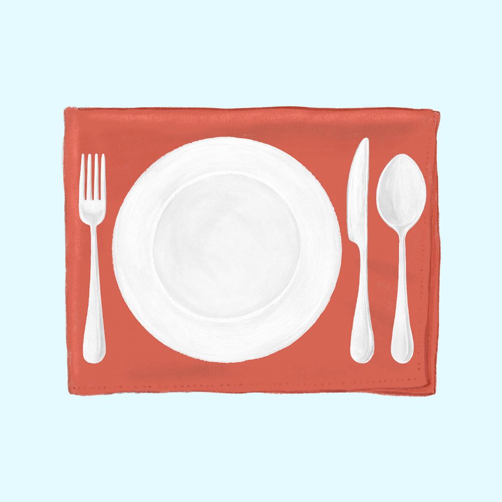 Table setting aesthetic illustration background, editable design